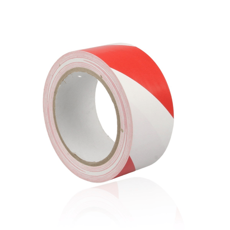 BOSS TAPE YER İŞARETLEME BANDI PVC KIRMIZI-BEYAZ 48 MM x 30M BT-02044