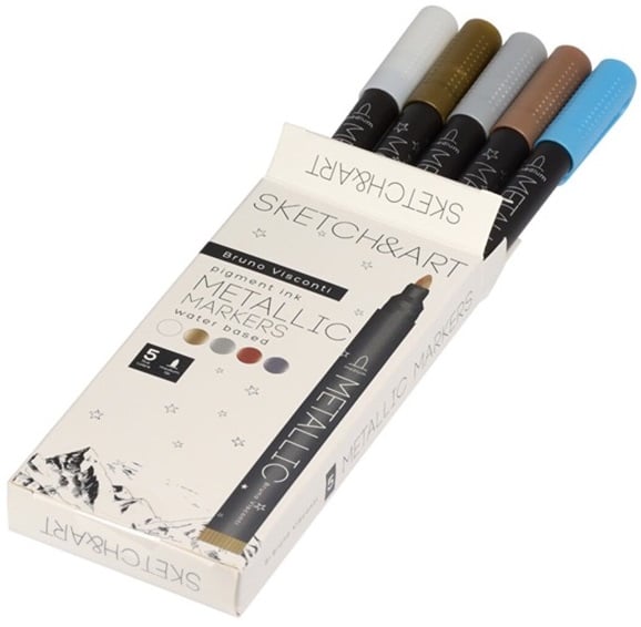 BRUNO VISCONTI METALİK MARKER SKETCH & ART 5 RENK 22-0096