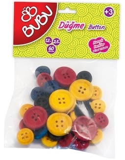 Bu-Bu Düğme Seti Karışık Ölçü 1.2 Cm - 2.5 Cm 40Lı Renkli (Bubu)