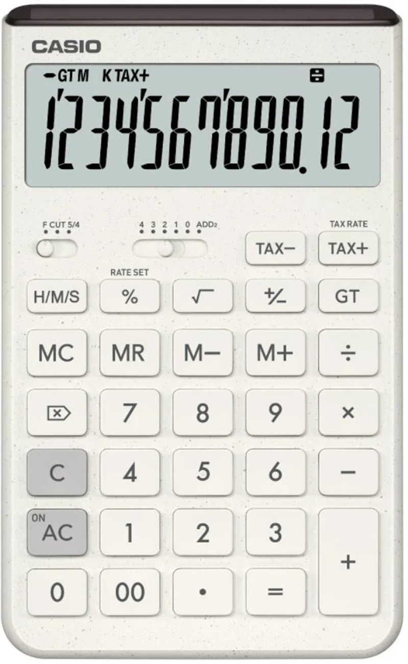 CASIO HESAP MAKİNESİ MASAÜSTÜ JT-200T-WE-W-DP 12 HANE