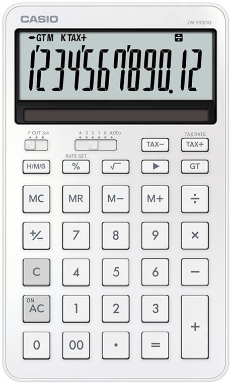 CASIO HESAP MAKİNESİ MASAÜSTÜ JW-200DQ-WE-W-DP