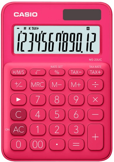CASIO HESAP MAKİNESİ MASAÜSTÜ MS-20UC-RD 12 HANE