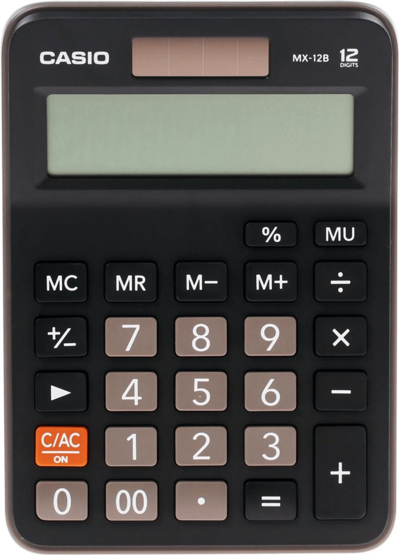 CASIO Hesap Makinesi Masaüstü MX-12B-BK 12 Hane  Siyah