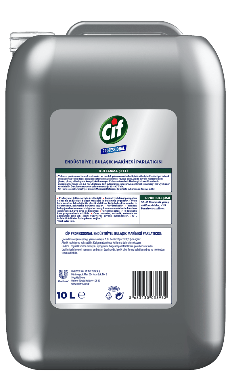 CİF PROFESSIONAL ENDÜSTRİYEL BULAŞIK MAKİNESİ PARLATICISI 10L 69654569