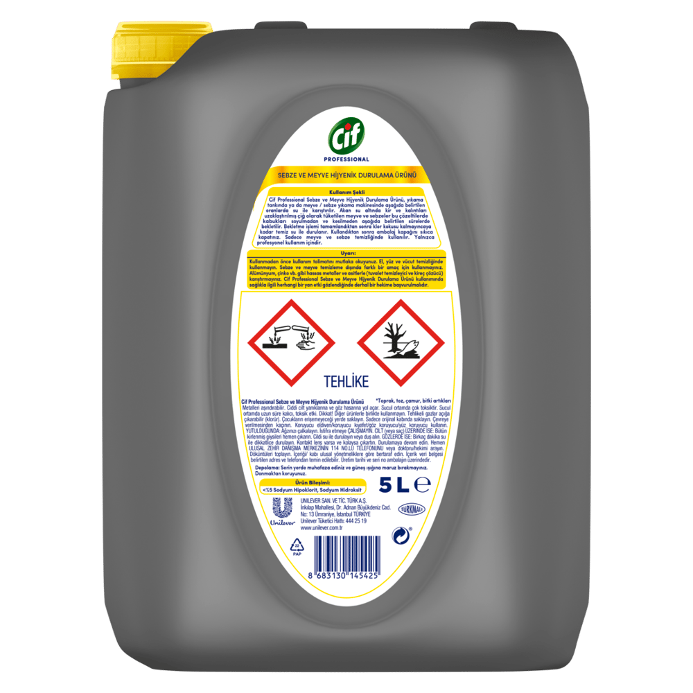 Cif Professional Sebze ve Meyve Hijyenik Durulama Ürünü (5 Litre)
