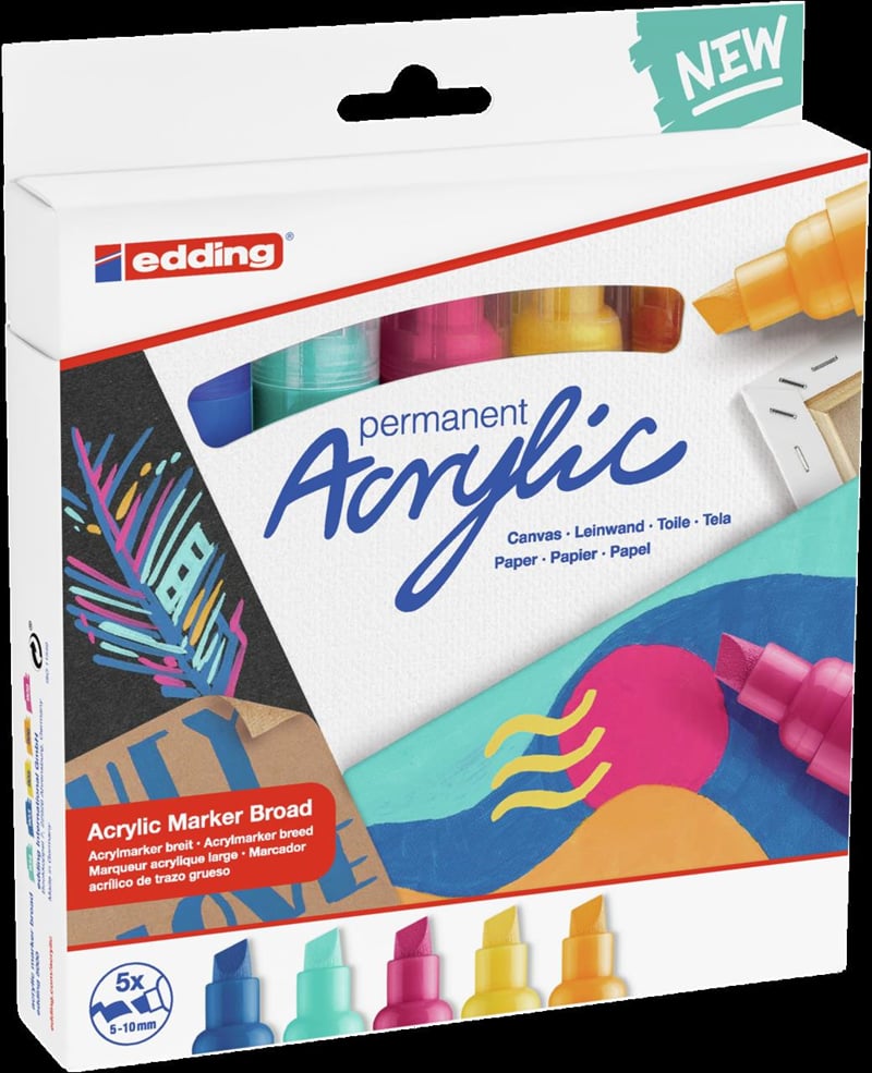 EDDING AKRİLİK MARKÖR KALIN UÇLU E-5000 5 Lİ SET ABSTRACT