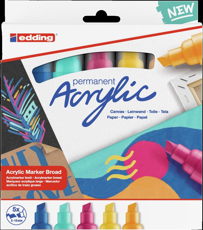 EDDING AKRİLİK MARKÖR KALIN UÇLU E-5000 5 Lİ SET ABSTRACT