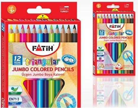 FATİH KURU BOYA 12 RENK JUMBO TAM BOY ÜÇGEN 33490