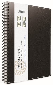 GIPTA DEFTER SUNDAY NOTES A4 SPİRALLİ DERİ KAPAKLI 140 YP. KARELİ 5045
