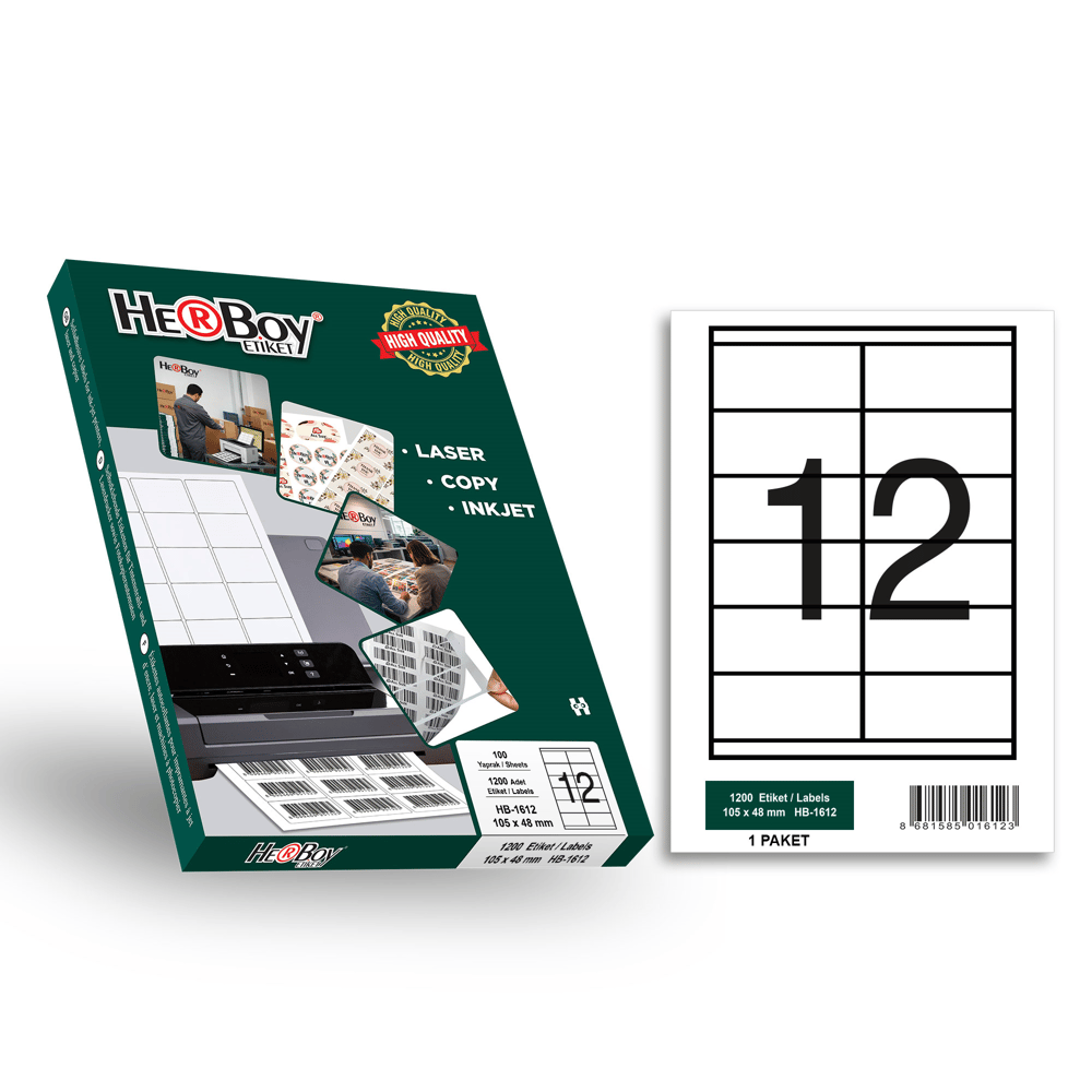 HERBOY LAZER ETİKET 105 X 48 MM - HB-1612