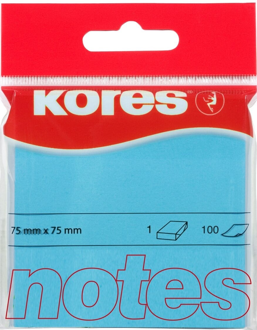 KORES YAPIŞKSNLI  NOT KAĞ 75X75MM NEON MAVİ 100 YP 47078