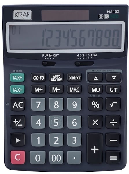 Kraf HM-120 Masaüstü Hesap Makinesi - 12 Hane (TAX Fonksiyonlu)