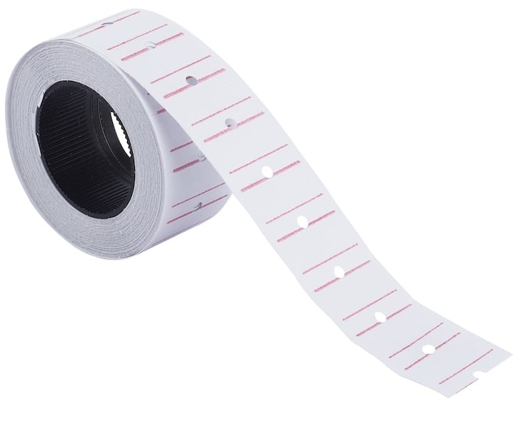 Kraf Motex Etiket 12x21 mm Beyaz Çizgili
