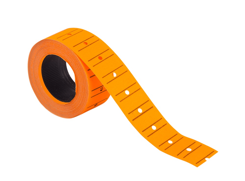 Kraf Motex Etiket - 12x21 mm Fosforlu Turuncu