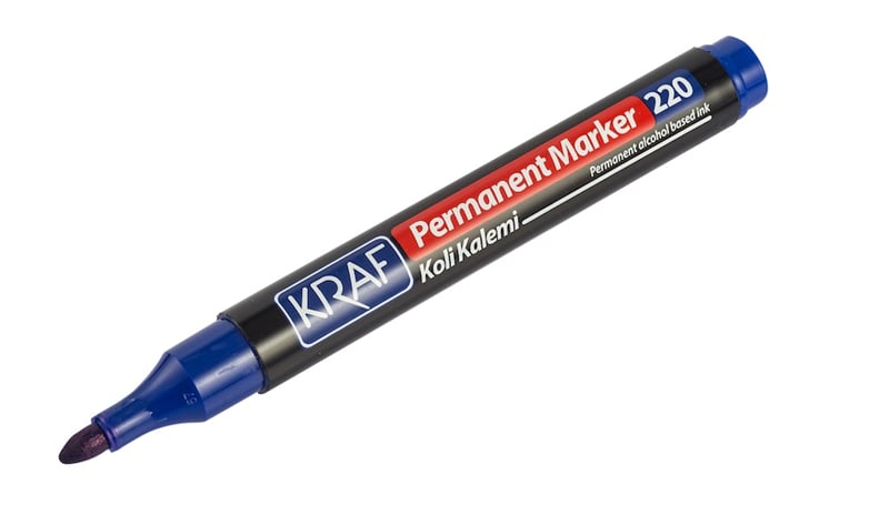 Kraf 220 Permanent Markör Yuvarlak Uç - Mavi