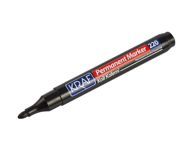 Kraf 220 Permanent Markör Yuvarlak Uç - Siyah