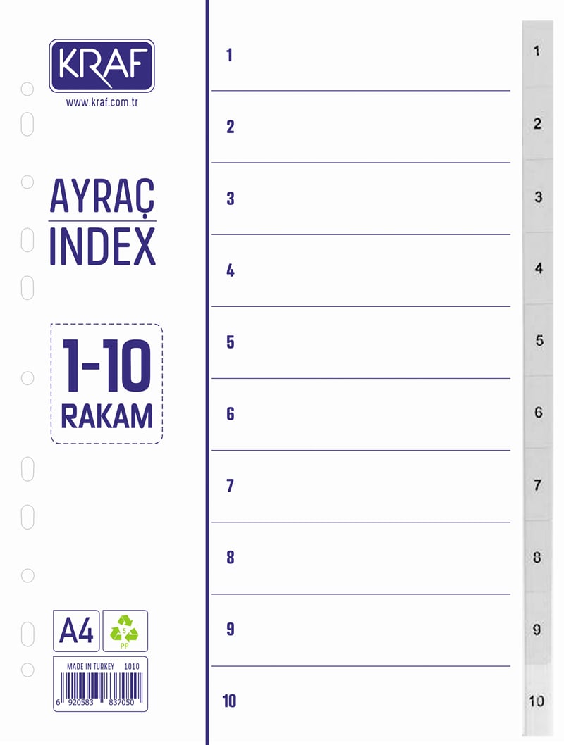 KRAF SEPERATÖR 1010 1-10 RAKAM