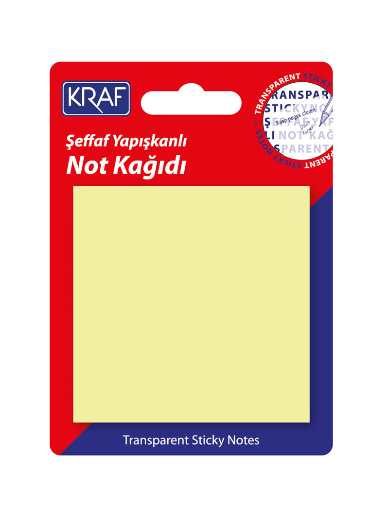Kraf Yapışkanlı Not Kağıdı 76 × 76 50 YP Şeffaf Sarı