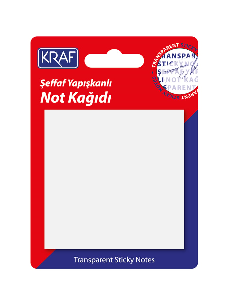 Kraf Şeffaf Yapışkanlı Not Kağıdı - 76 x 76 mm (50 Yaprak)