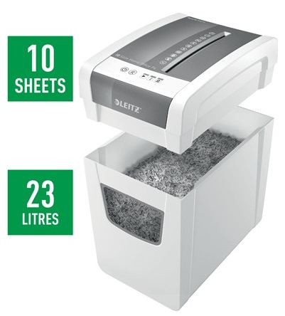 Leitz IQ Home Office Slim P4 Evrak İmha Makinesi (10 Yaprak Kapasiteli - 8001)