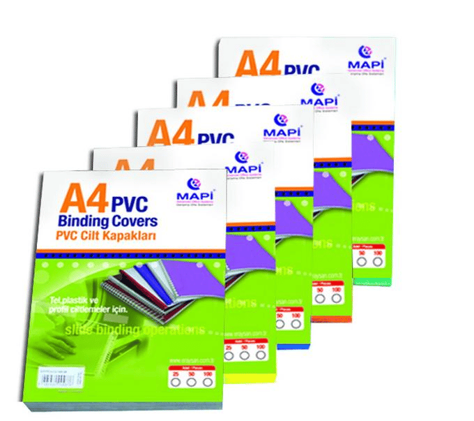 MAPİ CİLT KAPAĞI PVC A4 160 MİC. YEŞİL 100LÜ 2040205