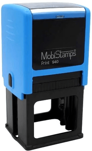 MOBİSTAMPS KAŞE KARE 940 MAVİ KEÇELİ