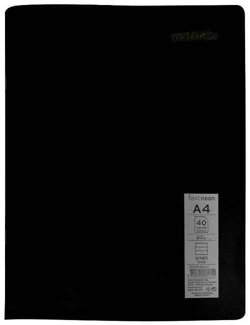 MYNOTE DEFTER TEXT NEO PP KAPAK DİKİŞLİ A4 80 YP KARELİ MTXNE-A480-K