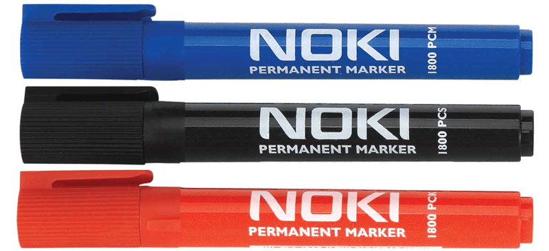 Noki Permanent Marker Kesik Uç Siyah 1800Pcs