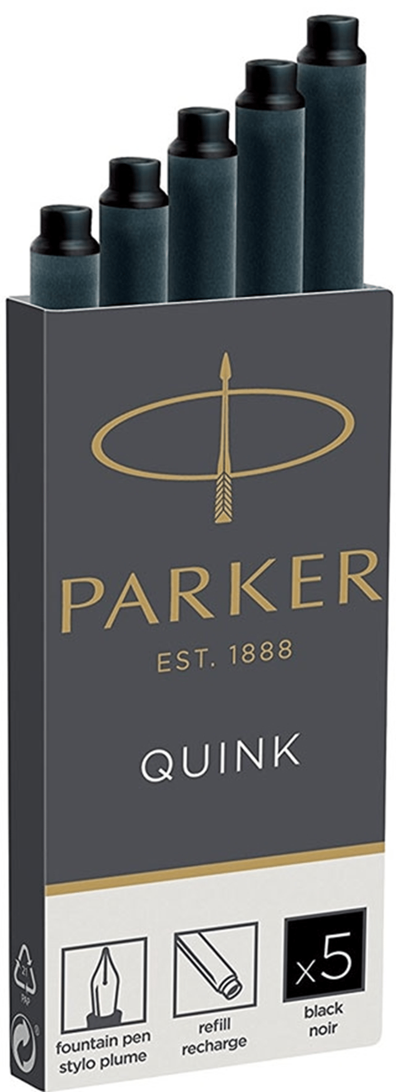 PARKER DOLMA KALEM KARTUŞU QUINK SİYAH 5 Lİ 1950382