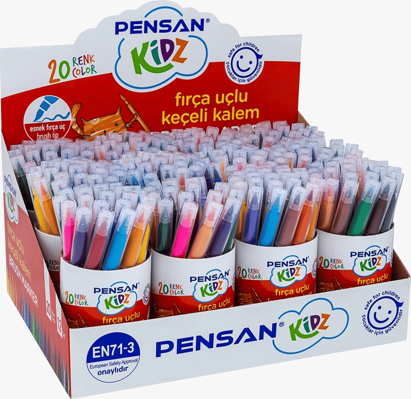 Pensan Kidz Keçeli Kalem 4000 20 Renk Fırça Uçlu