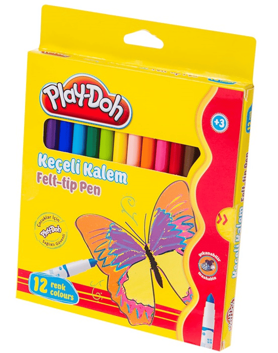 PLAY-DOH KEÇELİ KALEM 12 RENK 5 MM PLAY-KE-007