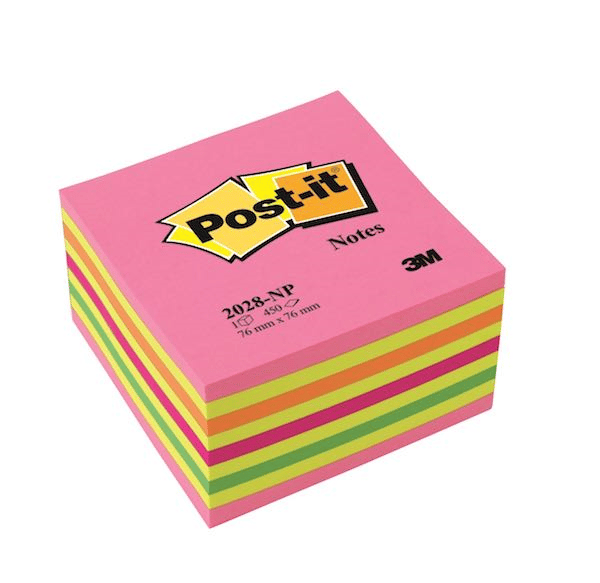 POST-IT YAPIŞKANLI NOT KAĞIDI KÜP 76x76 450 YP GÖKKUŞAĞI PEMBE 2028NP 520500446100