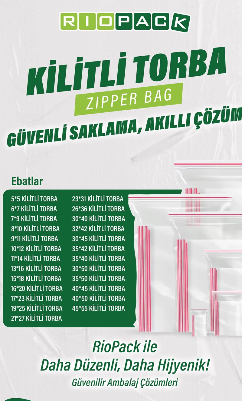 RIOPACK KİLİTLİ TORBA 11x14 CM 1000 Lİ PAKET