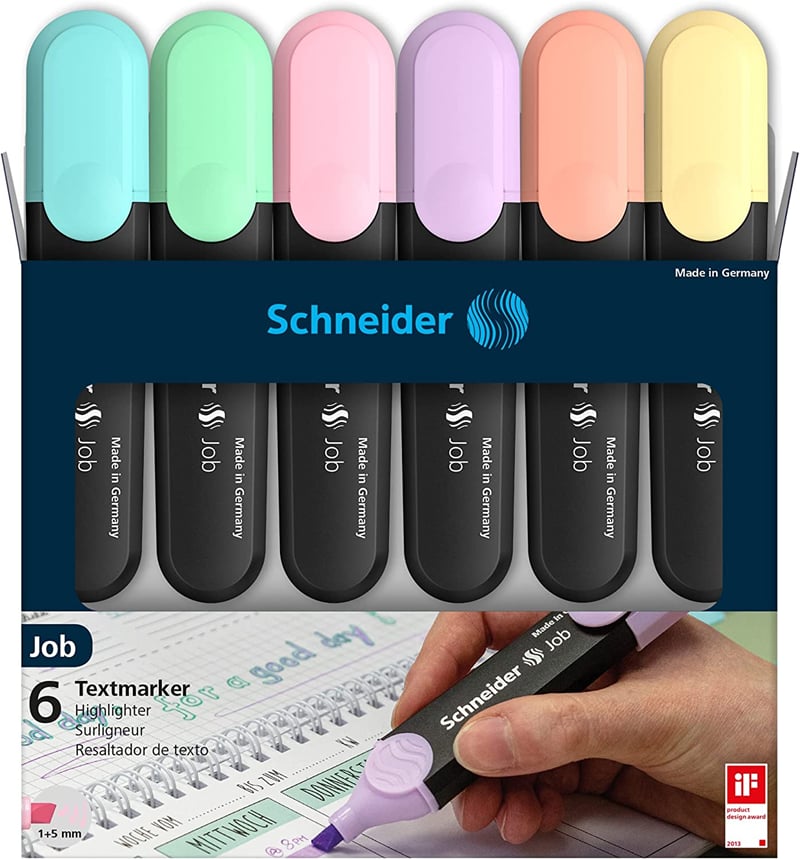 Schneider Fosforlu Kalem 150 Job Pastel Set 6Lı Karton Kutu Scb394