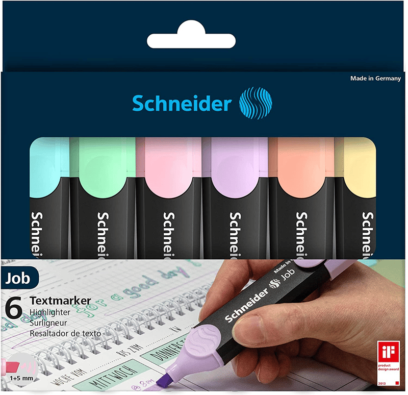 Schneider Fosforlu Kalem 150 Job Pastel Set 6Lı Karton Kutu Scb394