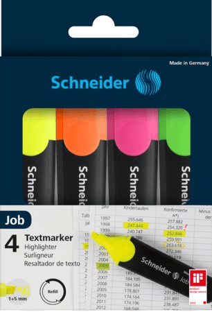 SCHNEIDER FOSFORLU KALEM 150 JOB SET 4 LÜ KARTON KUTU SCB391