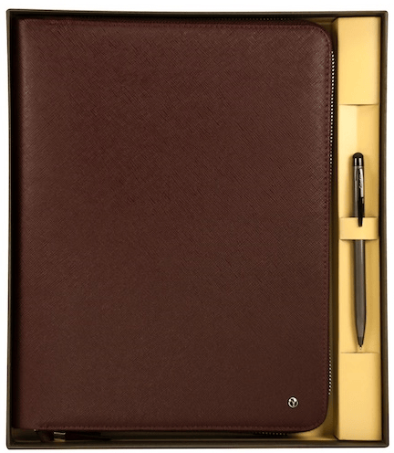 Scrikss Hediyelik Set (DR 8113-3): Bordo Portföy, Tablet Kılıfı ve Touch Pen
