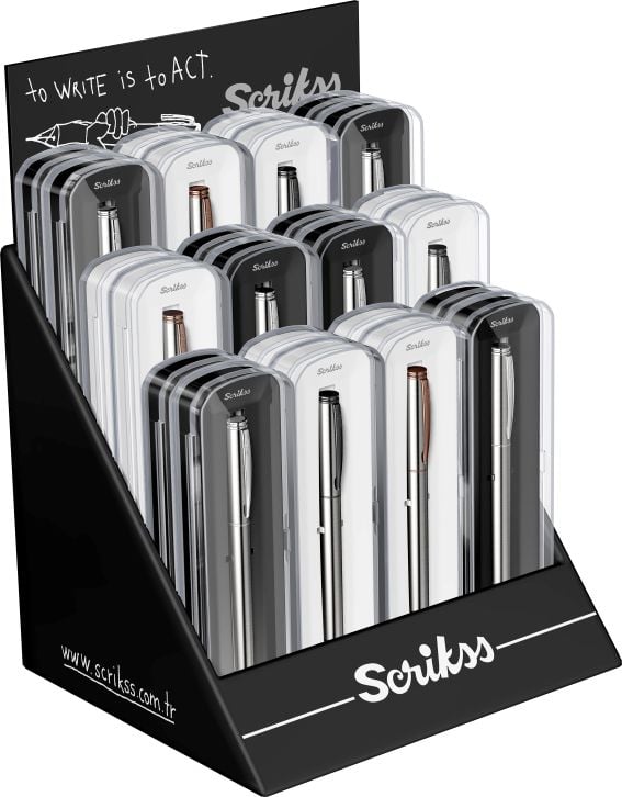 SCRIKSS ROLLER KALEM 64 KRİSTAL KUTU 24 LÜ STAND