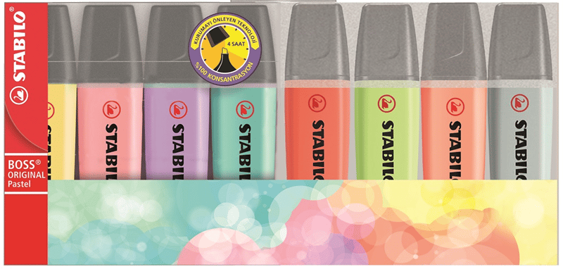 STABILO FOSFORLU KALEM BOSS ORIGINAL SET  8 Lİ PASTEL 70/8-2