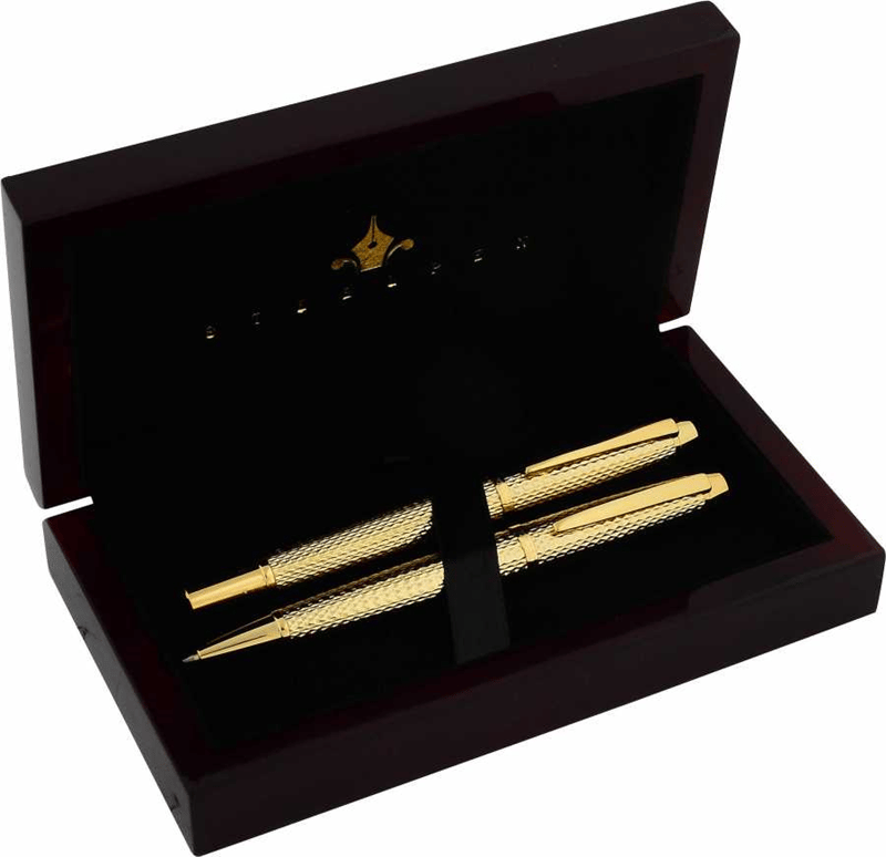 STEELPEN DOLMA KALEM+TÜKENMEZ KALEM SET WORLD SERİSİ GOLD 273
