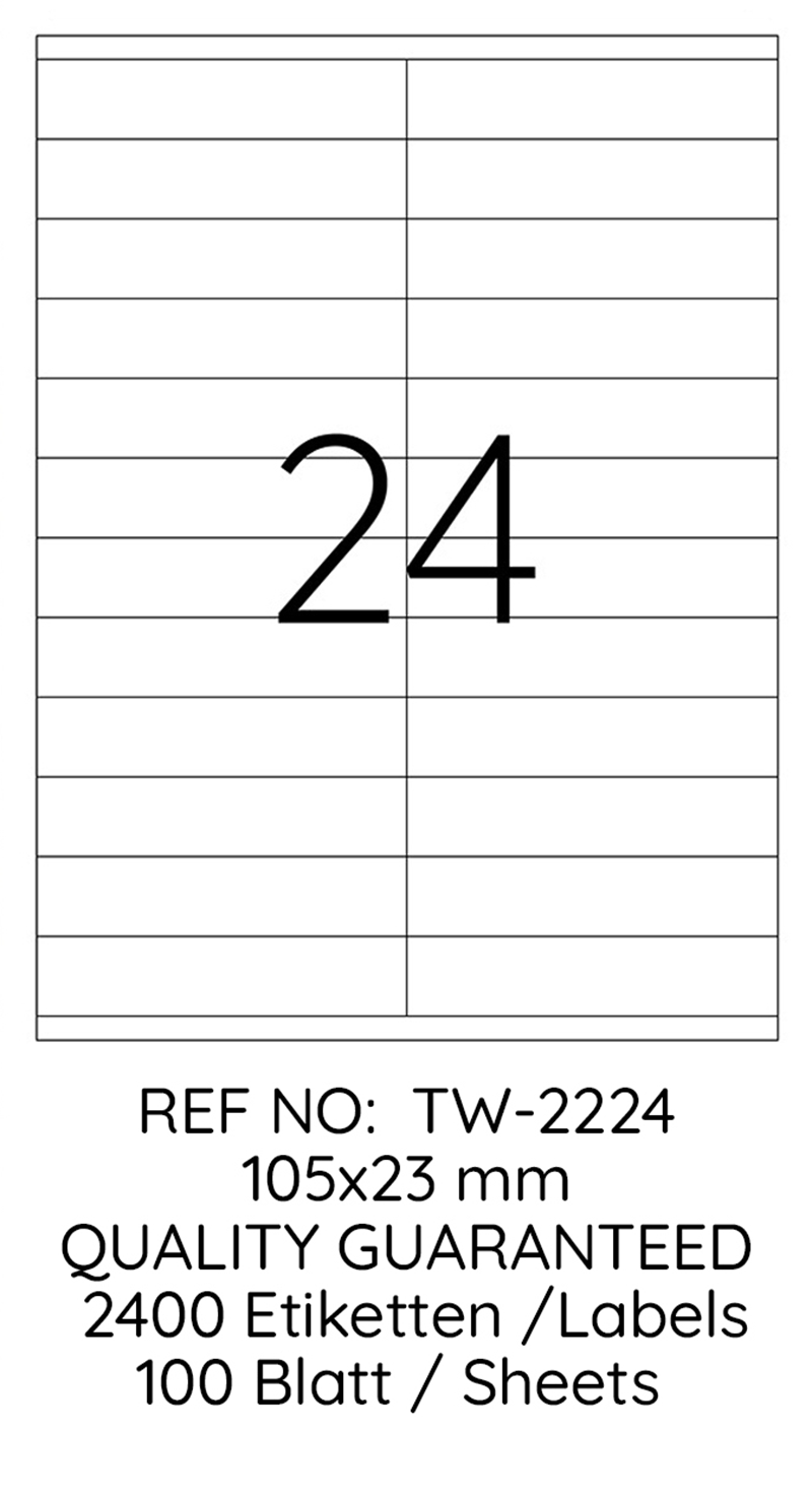TANEX LASER ETİKET TW-2224 105 X 23 MM 100 LÜ