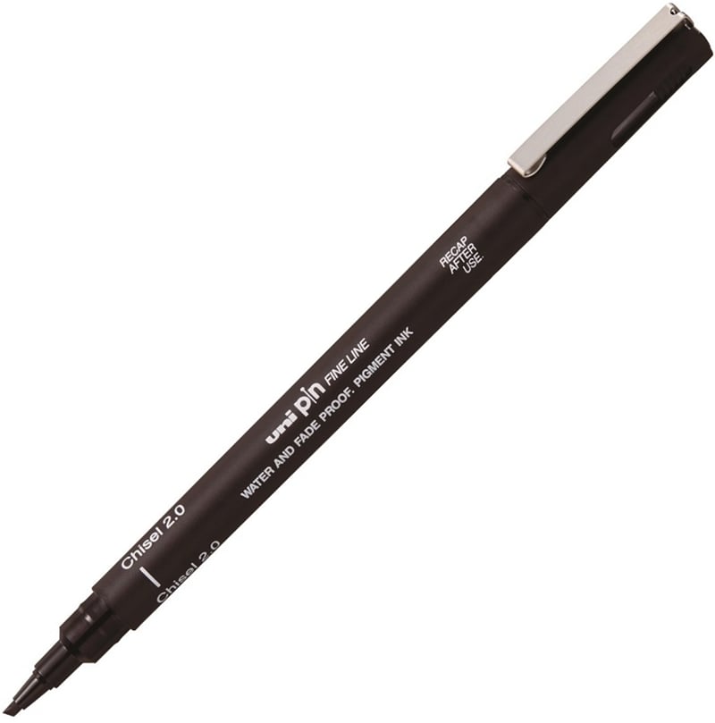 UNİ DRAWING PEN KESİK UÇ PINCS1-200 2.0 SİYAH