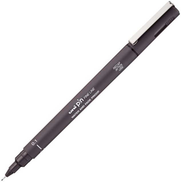 Uniball Drawing Pen Pin01-200 0.1 Koyu Gri