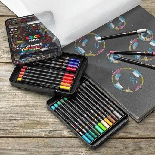 UNİ PASTEL BOYA POSCA 24 LÜ KALEM KUTU SET KPA-100/24C