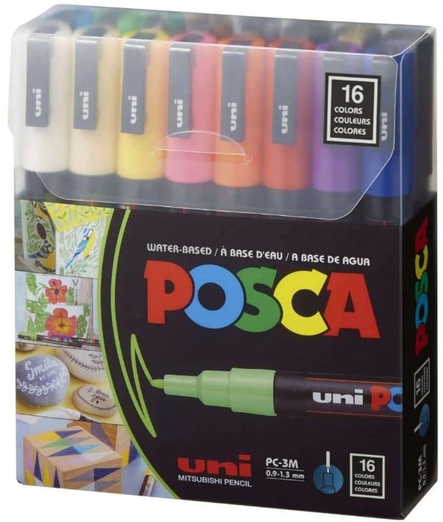 UNİ POSTER MARKÖRÜ POSCA SET PC-3M/16C 0.9-1.3 16 LI