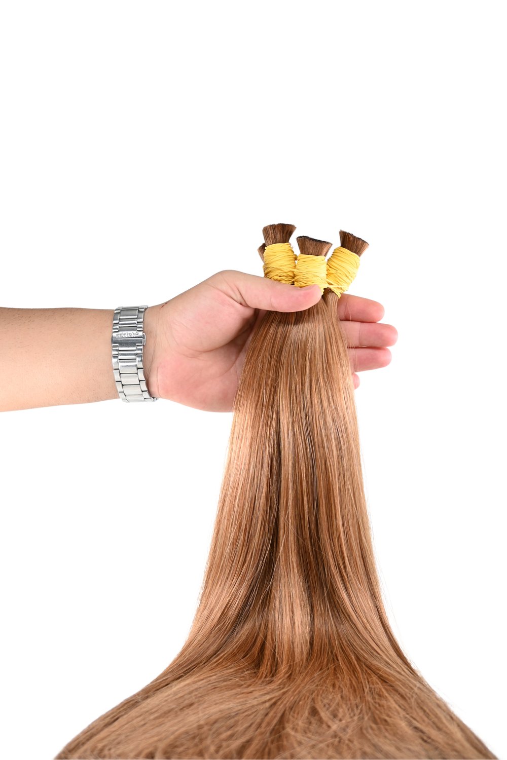 Dipten Uca Dolu İnsan Saçı – Açık Kahverengi | 65 cm