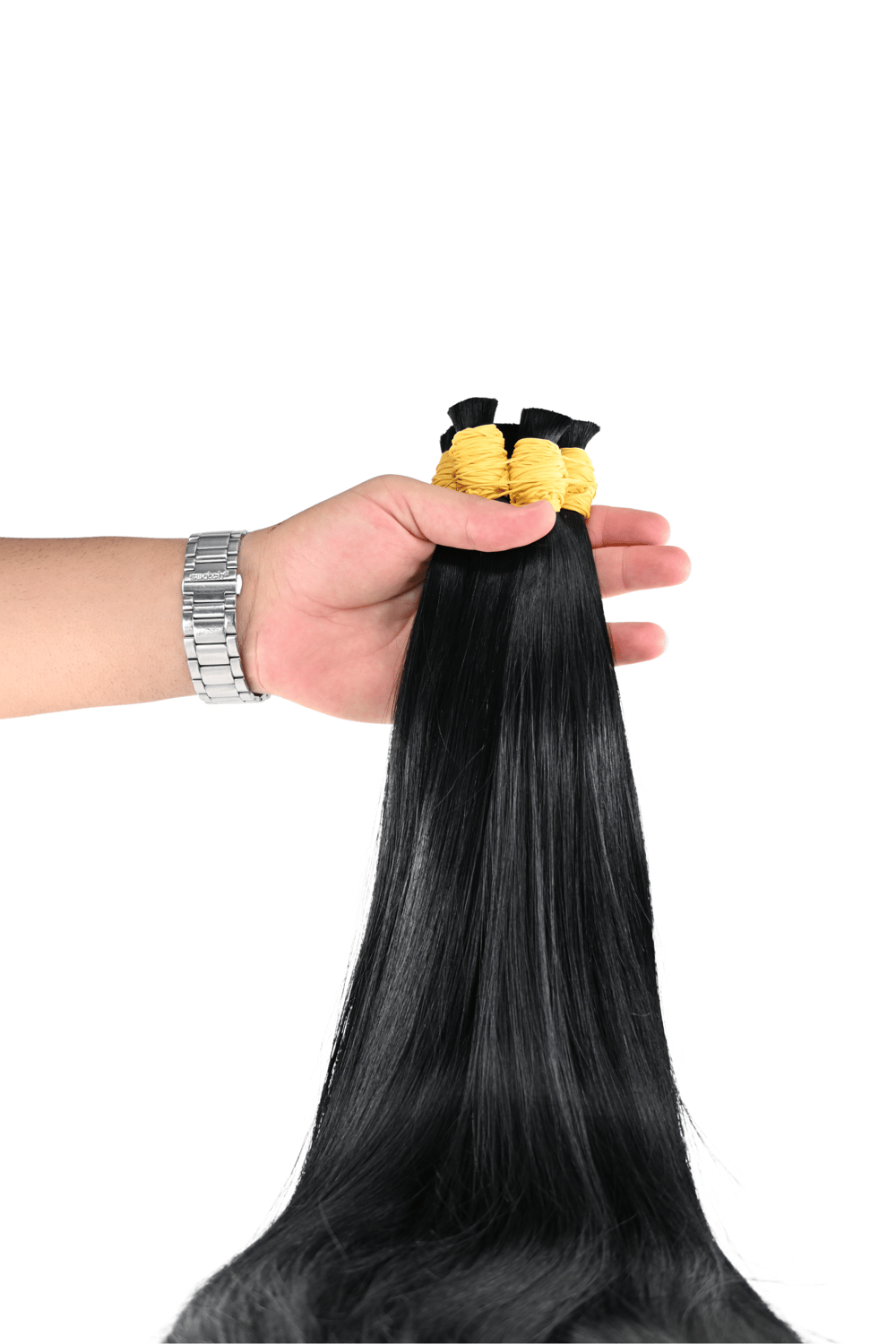 Dipten Uca Dolu İnsan Saçı – Siyah | 65 cm