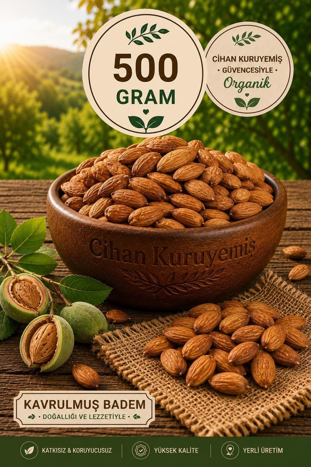 500gr. Kavrulmuş Badem  500gr. Kavrulmuş Kaju 500gr. Kavrulmuş Fındık İçi 500gr. Tuzlu Fıstık 4'lü Set 