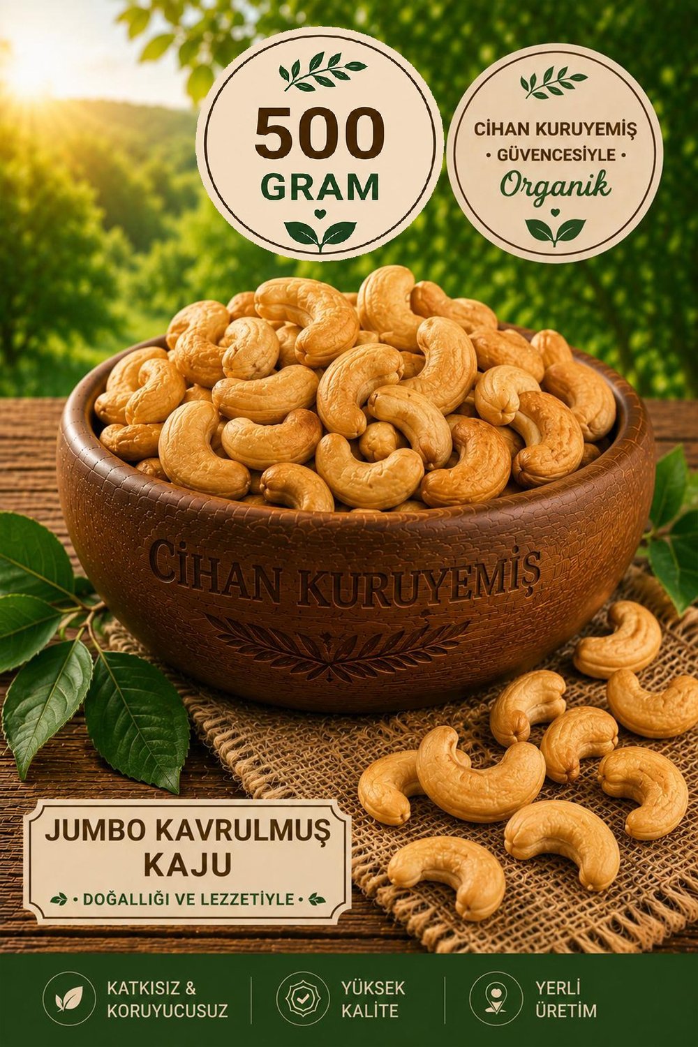 500gr. Kavrulmuş Badem  500gr. Kavrulmuş Kaju 500gr. Kavrulmuş Fındık İçi 500gr. Tuzlu Fıstık 4'lü Set 