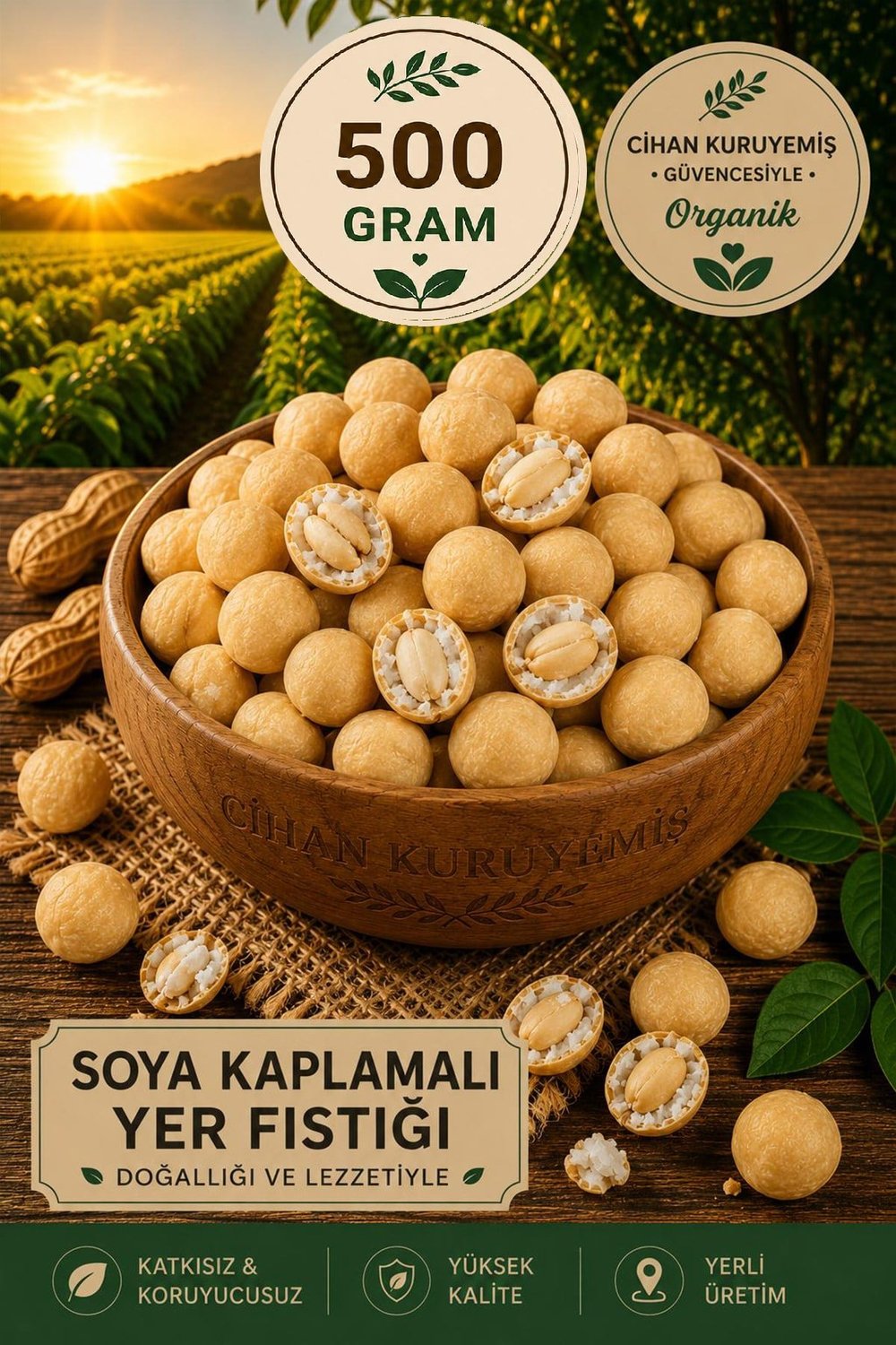 500gr. Tuzlu Fıstık  500gr.  Soslu Fıstık 500gr. Susamlı Fıstık 500gr. Kaplama Fıstık 4'lü Set